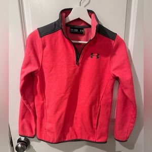 Youth Medium Under Armor Neon Orange Quarter Zip Pullover